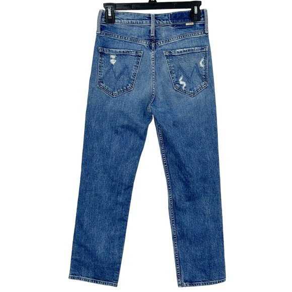 Mother The Tomcat Playing with Scissors Straight Leg Crop Distressed Jeans Sz 25 - Picture 4 of 16